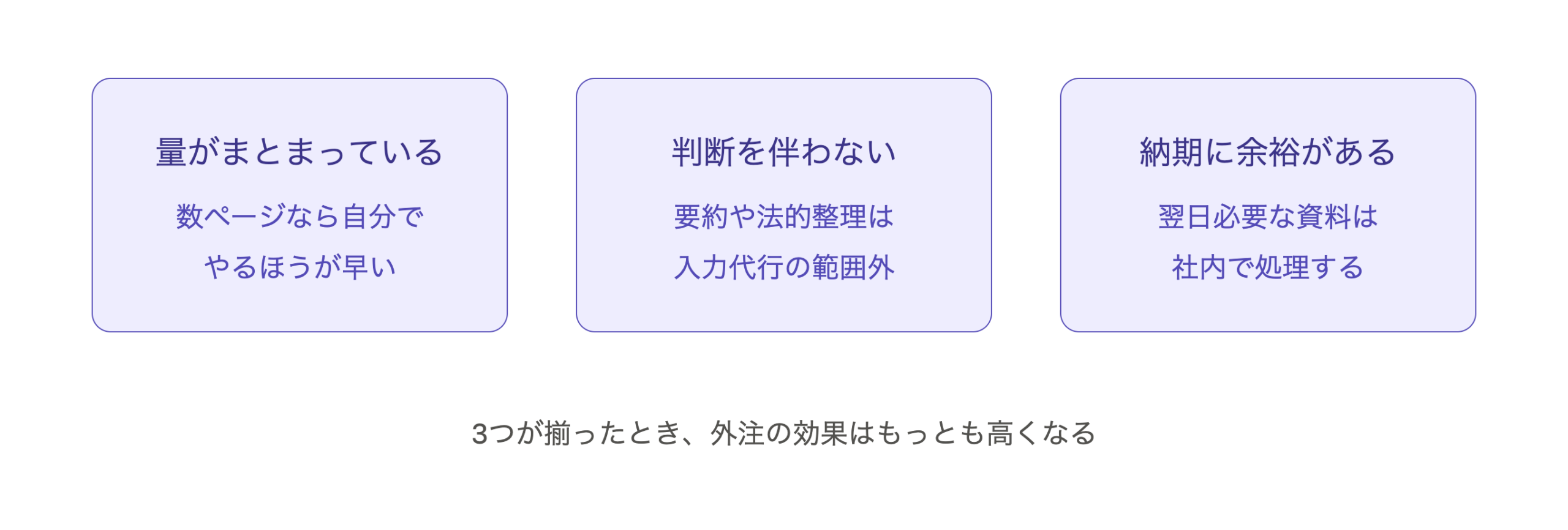 外注が向かないケースもある